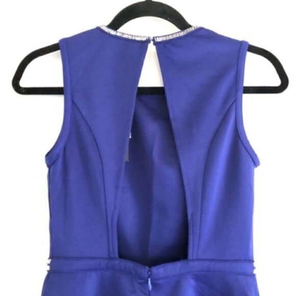 Nordstrom I. Madeline Dress S NWT Backless Beaded Fit Flare Blue Cocktail Party - Picture 4 of 10